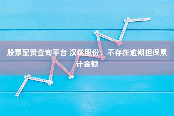 股票配资查询平台 汉缆股份：不存在逾期担保累计金额